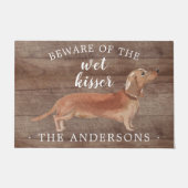 Tan Dachshund Hond Gepersonaliseerde Deurmat (Voorkant)