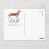 Tan Dachshund Moving Announcement Briefkaart (Achterkant)