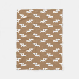 Tan Dancing Dachshunds Fleece Deken Ontwerp