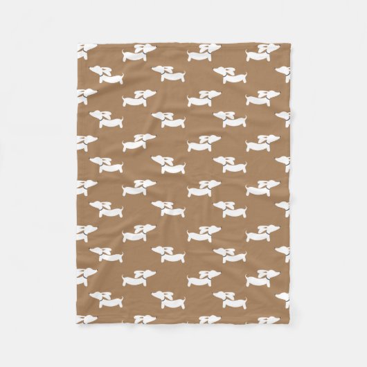 Tan Dancing Dachshunds Fleece Deken Ontwerp (Voorkant)