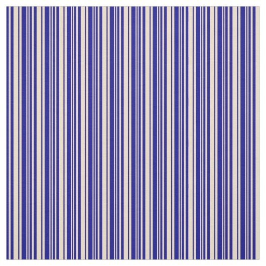 Tan & Dark Blue Striped/Lined Pattern Stof (Swatch)