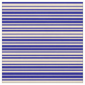 Tan & Dark Blue Striped/Lined Pattern Stof (Close Up)