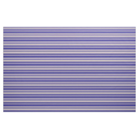 Tan & Dark Blue Striped/Lined Pattern Stof (Fat Quarter)