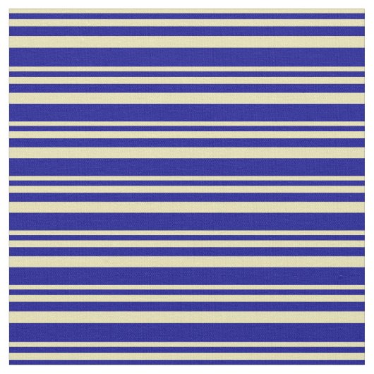 Tan & Dark Blue Striped Pattern Stof (Close Up)