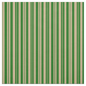 Tan & Dark Green Lines Pattern Stof (Swatch)