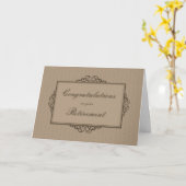 Tan Deco Retirement Kaart (Gele Bloem)