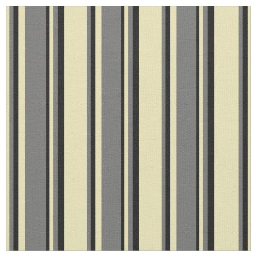 Tan, Dim Gray en Black Pattern of Stripes Stof (Close Up)