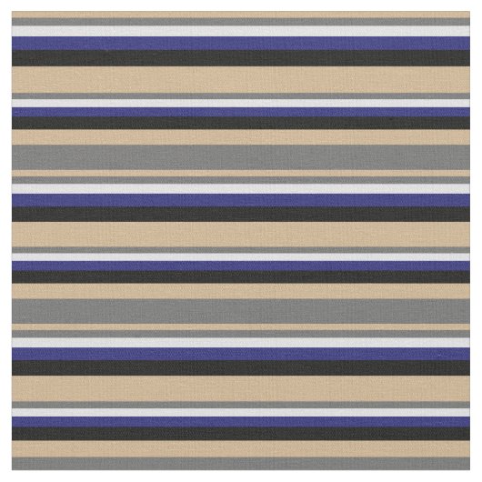 Tan, Dim Gray, Lavender, Midnight Blue en Black Stof (Close Up)