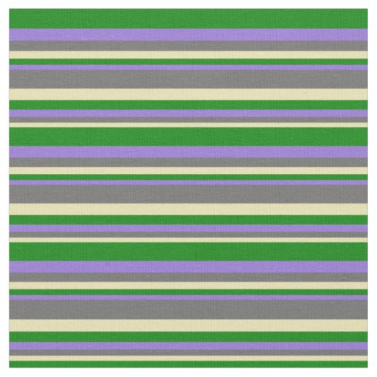 Tan, Dim Grey, Paars, en Groen Patroon Stof (Close Up)