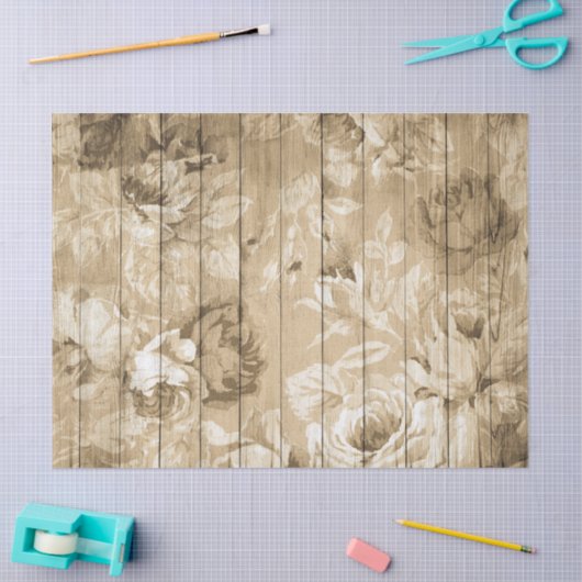Tan Distress Rustic-Rozen op houtontkoppeling Tissuepapier (Craft)