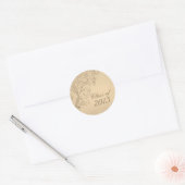 Tan distressed floral swirls afstuderen stickers (Envelop)