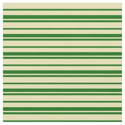 Tan & Donkergroen gekleurd striped/Lined Pattern Stof (Close Up)