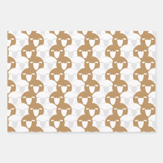 Tan Eid Adha Mubarak Kaaba Schapen Patroon Inpakpapier Vel (Voorkant 3)