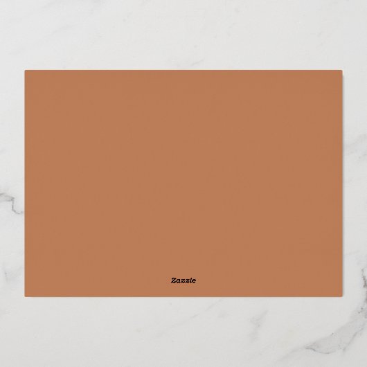 Tan Elegant Kerstfeest Zakelijke vakantie Folie Uitnodiging (Achterkant)