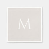Tan elegant monogram initiaal luiers servet (Voorkant)