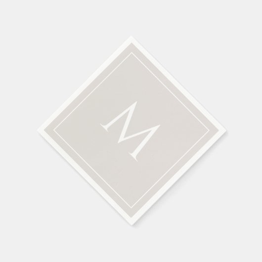 Tan elegant monogram initiaal luiers servet (Hoek)