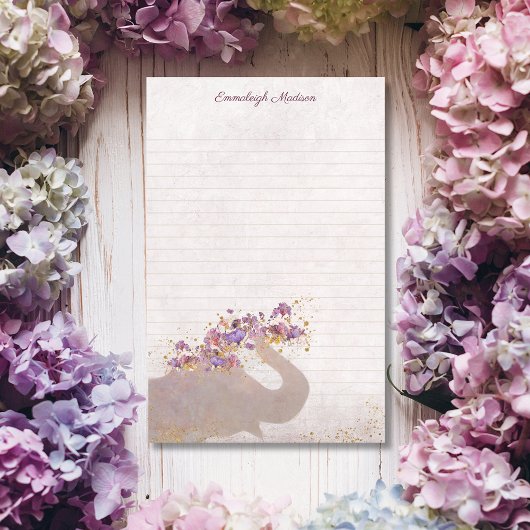 Tan Elephant Dreamweaver Boho Chic Monogram Statio Briefpapier