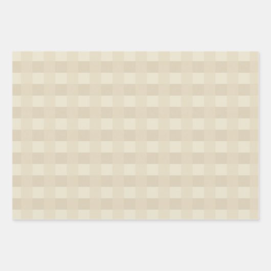 Tan en Beige Gingham Plaid Patroon Inpakpapier Vel (Voorkant)