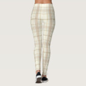 Tan en beige Tartan Patroon Leggen Pants Leggings (Achterkant)