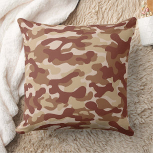 Tan en beige woestijn camouflagepatroon kussen