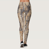 Tan en Black African Mud Cloth Leggings (Achterkant)