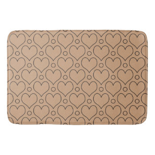 Tan en Black Love Hearts en Polka Dots patroon Badmat