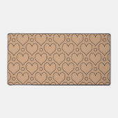 Tan en Black Love Hearts en Polka Dots patroon Bureaumat (Voorkant)