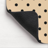 Tan en Black Polka Dot Pattern. Muismat (Hoek)