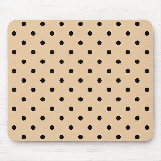 Tan en Black Polka Dot Pattern. Muismat (Voorkant)