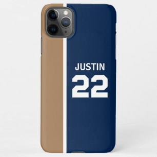 Tan en blauw sportthema iPhone 11Pro max hoesje