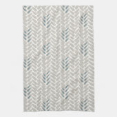 Tan en Blauwgroen Tarwepatroon Theedoek (Verticaal)