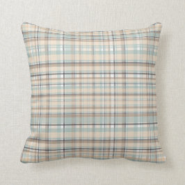Tan en Bleek blauw speldenpatroon Kussen
