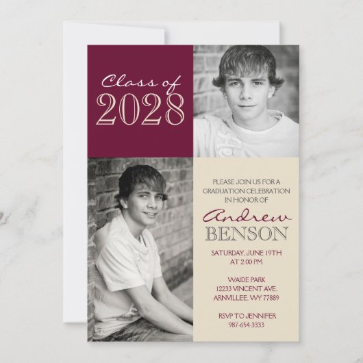 Tan en Bourgondië 2 Foto Afstuderen Kaart (Voorkant)