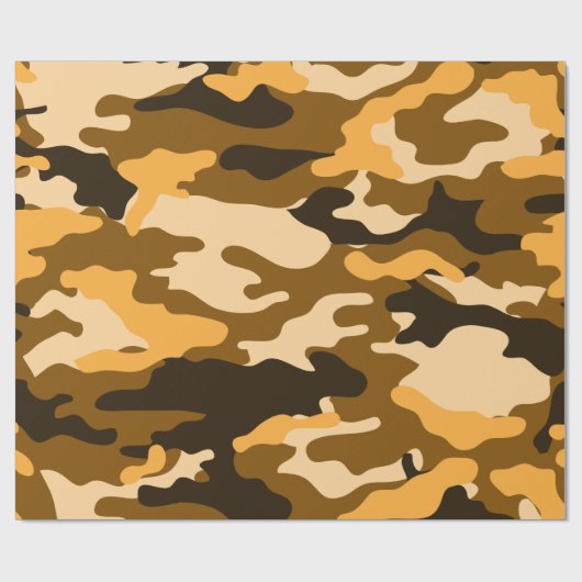 Tan en Brown Camo Camouflage Wrapping Paper Cadeaupapier (Vlak)