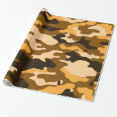 Tan en Brown Camo Camouflage Wrapping Paper Cadeaupapier (Uitgerold)