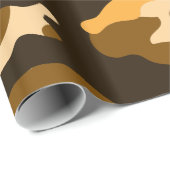 Tan en Brown Camo Camouflage Wrapping Paper Cadeaupapier (Rol Hoek)