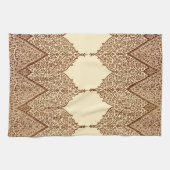 Tan en Brown Indian Lace  Design Pattern Theedoek (Horizontaal)