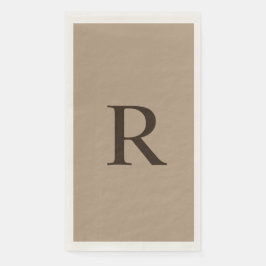 Tan en Brown Monogrammed Minimalist Neutral Servet