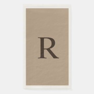 Tan en Brown Monogrammed Minimalist Neutral Servet