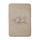 Tan en bruin familienaam Classic Monogrammed Badmat (Voorkant Verticaal)