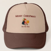 Tan en bruin kerstwensen bedrukt Classic-Pet Trucker Pet (Voorkant)