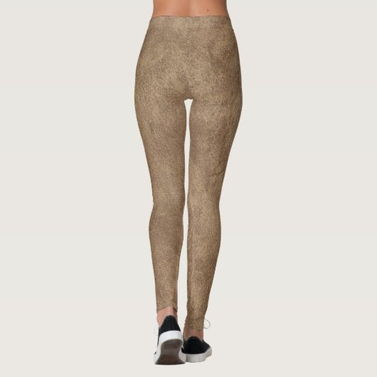 Tan en bruin kunstleder leggings (Achterkant)