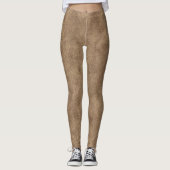 Tan en bruin kunstleder leggings (Voorkant)
