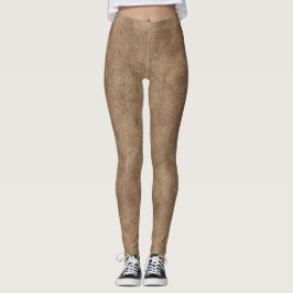 Tan en bruin kunstleder leggings