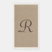 Tan en bruin Monogrammed minimalistische neutrale  Servet (Voorkant)