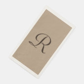 Tan en bruin Monogrammed minimalistische neutrale  Servet (Hoek)