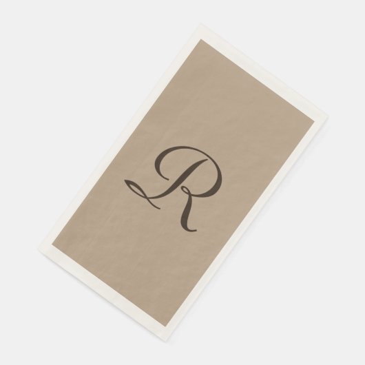 Tan en bruin Monogrammed minimalistische neutrale  Servet (Hoek)