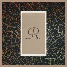 Tan en bruin Monogrammed minimalistische neutrale 