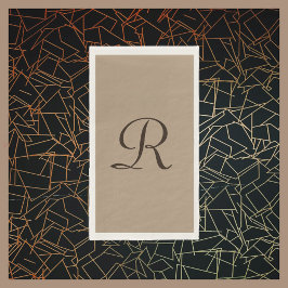 Tan en bruin Monogrammed minimalistische neutrale  Servet