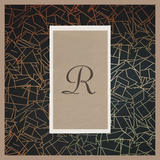 Tan en bruin Monogrammed minimalistische neutrale  Servet